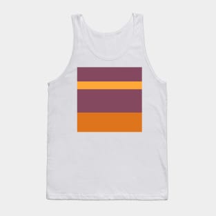 A gorgeous variation of Grape, Deep Ruby, Dark Salmon, Cocoa Brown and Yellow Orange stripes. Tank Top